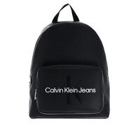 Calvin Klein Jeans Sac à dos sculpté Campus BP40 Mono pour femme, noir/logo métallique, taille Amazon, Noir/logo métallique