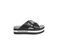 Calvin Klein Jeans Sandale Plateau-Sohle Crisscross schwarz, Noir , 39 EU