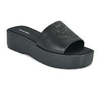 Calvin Klein Sandales plates Flatf Sndl Lth Mg HW0HW03026 pour femme, noir (triple noir), pointure 39