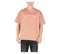 Calvin Klein Jeans - SS Center Chain Stitch T-Shirt - Homme - Tops - Rose - Taille: S