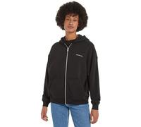 Calvin Klein Jeans Sweat à Capuche Femme avec Fermeture Éclair et Capuche, Noir (CK Black), L