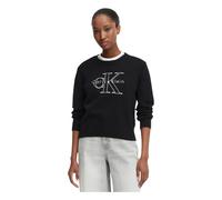Calvin Klein Jeans - SweaT-shirt col rond brodé logo - Femme - Pulls - Noir - Taille: 40 FR