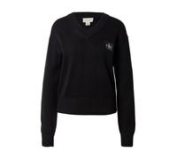 Pull femmes Calvin Klein Jeans CK EMBRO BADGE V-NECK SWEATER Noir EU M