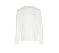 Calvin Klein – T-shirt manches longues homme Waffle Badge Tee col ras-du-cou Beige (Tofu) XS