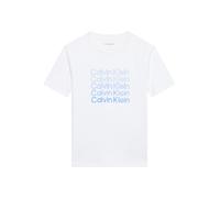 Calvin Klein Stacked Logo SS T-Shirt Lvcksja10b S/S, White (White 11-0601 TCX), 4 Ans Garçon