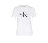 Calvin Klein T-Shirt Manches Courtes Femme Core Monologo Col Ras-du-Cou, Blanc (Bright White), M