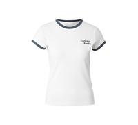Calvin Klein Jeans T-shirt 'Embroidered Logo Ringer' écru / gris, Taille S