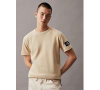 Calvin Klein Jeans T-shirt en tissu gaufré beige - L