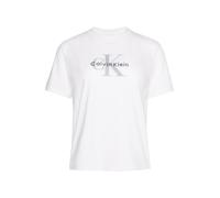 Calvin Klein T-Shirt Manches Courtes Femme Hero Classic Monologo Tee avec Col Ras-du-Cou, Blanc (Brilliant White), M