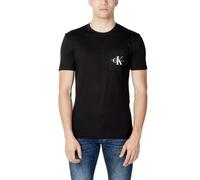 Calvin Klein T-Shirt Manches Courtes Homme Core Monologo Col Ras-du-Cou, Noir (CK Black), M