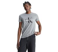 Calvin Klein Jeans T-Shirt Homme Manches Courtes Core Monologo Slim, Gris (Mid Grey Heather), XXS