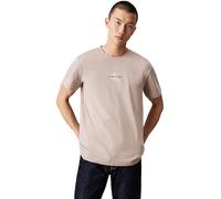 Calvin Klein Jeans T-Shirt Manches Courtes Homme Monologo Col Ras-du-Cou, Beige (Goat), 3XL