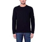 Calvin Klein Jeans T-Shirt Manches Longues Homme Monologo Badge Waffle Basic, Noir (Ck Black), XS