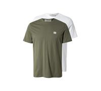 Calvin Klein Jeans T-Shirt 'Monologo Patch T' vert / blanc, Taille XXS