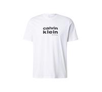 Calvin Klein SS 30s Whsl Ckj Jersey Graphic T Lv04re821g T-Shirts Graphiques, Blanc Brillant, L Homme