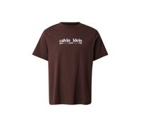 Calvin Klein Jeans T-Shirt 'NYC' marron / blanc, Taille S