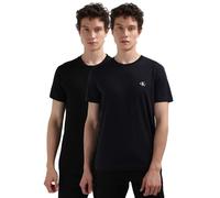 Calvin Klein Jeans T-Shirts Manches Courtes Lot de 2 Homme Monologo Col Ras-du-Cou, Multicolore (Night Sky/CK Black), M