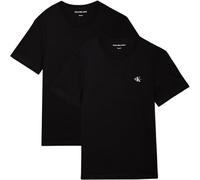 Calvin Klein Jeans T-Shirts Manches Courtes Lot de 2 Homme Monologo Col Ras-du-Cou, Noir (CK Black/CK Black), XL