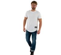 T-shirt Calvin Klein Jeans Badge Turn Up manche courte blanc - M