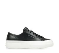 Calvin Klein Baskets Vulcanisées Femme Flatform Low en Cuir, Noir (Black/Bright White), 37