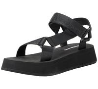 Calvin Klein Jeans Women SANDAL VELCRO WEBBING IN MTL, Triple Black, 37 EU