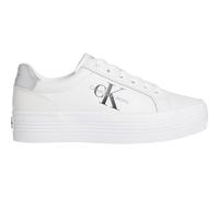 Calvin Klein Jeans Women VULC FLATFORM LACEUP LTH, Bright White/Silver, 38 EU
