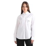Calvin Klein Jeans Woven Label Relaxed Shirt J20J222610 Hauts tissés, Blanc (Bright White), S Femme