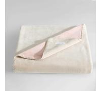 Calvin Klein - Jeté de lit, literie réversible en Peluche de qualité supérieure avec détails à Point noué, Pratiques et Luxueux, certifiés Oeko-Tex (réversible Moderne Beige/Rose, 50 x 70 cm)