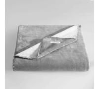 Calvin Klein - Jeté de lit, literie réversible en Peluche de qualité supérieure avec détails en Point noué, Essentiels de la literie de Luxe, certifiés Oeko-Tex (Gris uni réversible, Moderne, 50 x 70