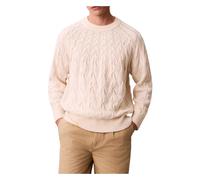 Calvin Klein - Lambswool Blend Cable Knit Crewneck - Homme - Pulls - Blanc - Taille: M