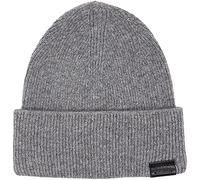 Calvin Klein Leather Patch Docker Beanie K50K510978 Bonnet en Tricot, Gris (Ghost Gray), OS Homme