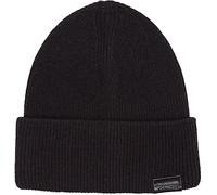 Calvin Klein Leather Patch Docker Beanie K50K510978 Bonnet en Tricot, Noir (CK Black), OS Homme