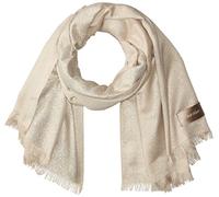Calvin Klein Lighweight Shimmar Scarf Écharpe à la Mode, Crème, Taille Unique Femme