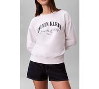 Calvin Klein Jeans - Logo Graphic Crewneck - Femme - Sweatshirts et sweats à capuche - Blanc - Taille: 40 FR