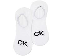 Calvin Klein Logo Men's Liner Socks 2 pack, Footie Pour des hommes, White, 43/46