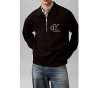 Calvin Klein Long Sleeve Double Knit Rib Logo Black Taille: XL | Pulls Outlet | Homme | Le Noir