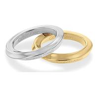 Calvin Klein Lot de 2 Bagues pour Femme Collection TWISTED RING en Acier Inoxydable et Or Jaune - 35000330B