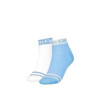 Calvin Klein Quarter Chaussettes, Bleu, Taille Unique (Lot de 2) Femme