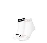 Calvin Klein Quarter Chaussettes, Blanc, Taille Unique (Lot de 2) Femme