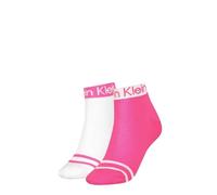 Calvin Klein Quarter Chaussettes, Rose, Taille Unique (Lot de 2) Femme
