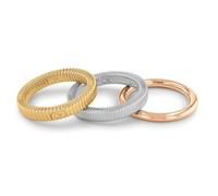 Calvin Klein Lot de 3 Bagues pour Femme Collection PLAYFUL REPETITION en Acier Inoxydable, Or Jaune et Or Rose - 35000027B