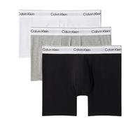 Calvin Klein Lot de 3 Boxers Longs - Icon Coton Stretch - Noir, Blanc, Gris S