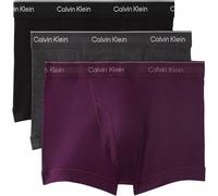 Calvin Klein Lot de 3 Boxers pour Homme avec Logo à la Taille, Noir/Violet foncé/Anthracite chiné, L