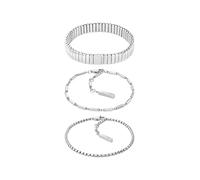 Calvin Klein Lot de 3 Bracelets pour Femme Collection CK STACKED en Acier Inoxidable - 35000837