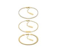 Calvin Klein Lot de 3 Bracelets pour Femme Collection CK TRIO en Or Jaune avec des Cristaux - 35000797