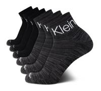 Calvin Klein Lot de 6 paires de chaussettes montantes respirantes et rembourrées pour homme (taille de la chaussure : 40-46), Noir/gris multicolore, 7-12
