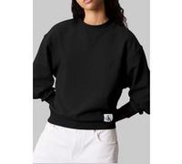 Calvin Klein Sweat d’Intérieur Femme Badge Logo Terry avec Col Ras-du-Cou, Noir (Black), M