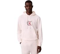 Calvin Klein Ls EU 350Terry Graphic Hoodie Lv04Re255G Sweatshirts, White (White Greige), L Homme