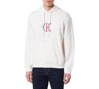 Calvin Klein Sweat à capuche LS EU 350 Terry Graphic LV04RE255G Blanc (White Greige) M Homme