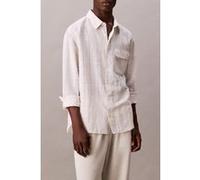 Calvin Klein Ls Linen Windowpane Brilliant White Taille: M | Casual chemises Outlet | Homme | Blanche